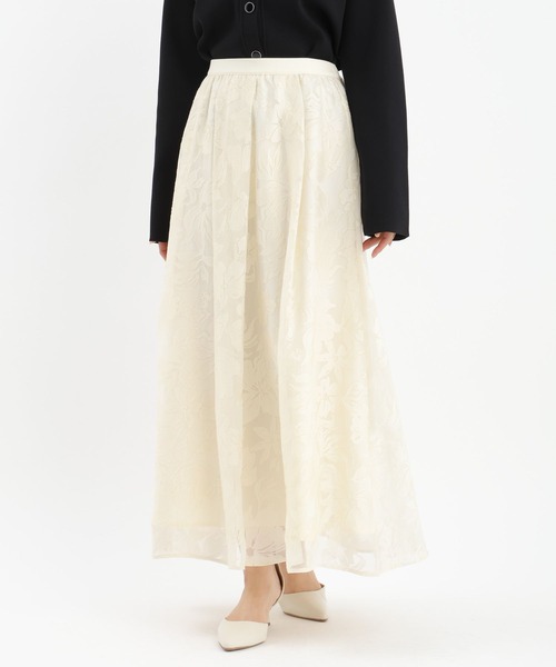 Andemiu（アンデミュウ）の「オパールフラワーフレアスカート639315（スカート・レディース・チャコールグレー/アイボリー/ライトブルー・FREE）」の13枚目の写真