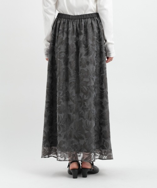 Andemiu（アンデミュウ）の「オパールフラワーフレアスカート639315（スカート・レディース・チャコールグレー/アイボリー/ライトブルー・FREE）」の18枚目の写真