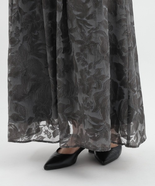 Andemiu（アンデミュウ）の「オパールフラワーフレアスカート639315（スカート・レディース・チャコールグレー/アイボリー/ライトブルー・FREE）」の20枚目の写真