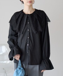 r. | キャンディスリーブ　レース衿ブラウス(シャツ/ブラウス)
