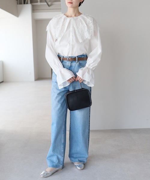 r.（アールドット）の「キャンディスリーブ　レース衿ブラウス（シャツ/ブラウス・レディース・ブラック/ホワイト・FREE）」の22枚目の写真