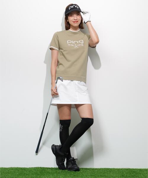 PING 半袖ハイネックニット Mr.PING LLサイズ PING APPAREL】Mr.PINGジャカード半袖ハイネックニット ＜GOLD