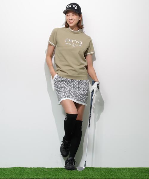 PING(ピン)の「【PING APPAREL】Mr.PINGジャカード半袖ハイネックニット <GOLD> (LADIES)(ニット/セーター・レディース・ブルー/ベージュ/ネイビー・L/LL/M/S)」の8枚目の写真