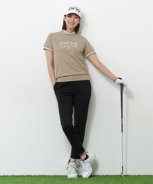 PING(ピン)の「【PING APPAREL】Mr.PINGジャカード半袖ハイネックニット <GOLD> (LADIES)(ニット/セーター・レディース・ブルー/ベージュ/ネイビー・L/LL/M/S)」の9枚目の写真