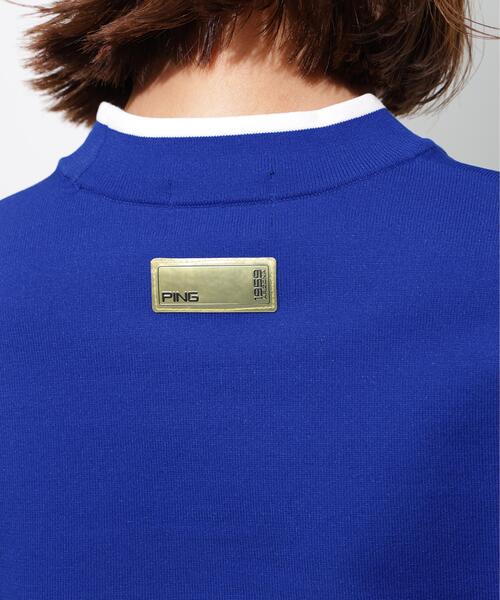 PING 半袖ハイネックニット Mr.PING LLサイズ PING APPAREL】Mr.PINGジャカード半袖ハイネックニット ＜GOLD