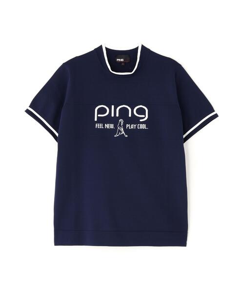 PING APPAREL】Mr.PINGジャカード半袖ハイネックニット ＜GOLD