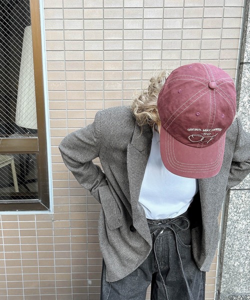 ISOOK(アイスー)の「刺繍ロゴキャップ(comochi select) / 刺繍キャップ ベースボールキャップ ロゴキャップ 古着風 ブラウン(キャップ・レディース・ブラウン・FREE)」の5枚目の写真
