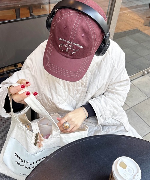 ISOOK(アイスー)の「刺繍ロゴキャップ(comochi select) / 刺繍キャップ ベースボールキャップ ロゴキャップ 古着風 ブラウン(キャップ・レディース・ブラウン・FREE)」の7枚目の写真