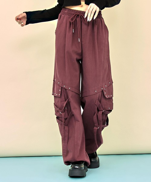 ANAP(アナップ)の「スタッズデザインカーゴボリュームパンツ(その他パンツ・レディース・ブラック/アイボリー/レッド・F)」の13枚目の写真