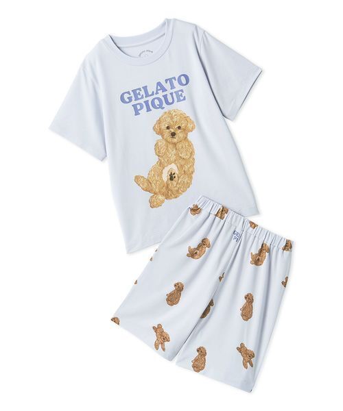 JUNIOR】ドッグTシャツ&ショートパンツセット（ルームウェア/パジャマ