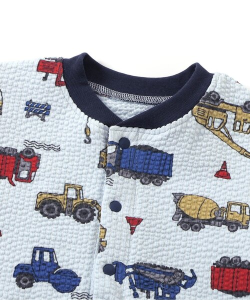 Ampersand(アンパサンド)の「【リンク】はたらく車柄ロンパス(ロンパース・キッズ・サックスブルー/アイボリー・60/80/70)」の5枚目の写真