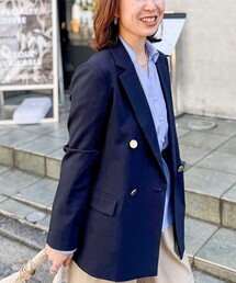 NOLLEY’S | ウォッシャブル麻調スラブWジャケット(テーラードジャケット)