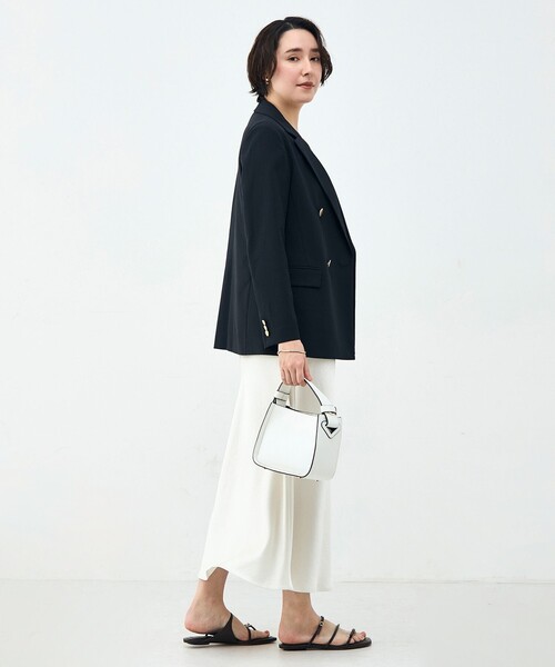 NOLLEY’S（ノーリーズ）の「ウォッシャブル麻調スラブWジャケット（テーラードジャケット・レディース・ネイビー/ベージュ・34/36/38/40）」の13枚目の写真