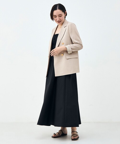 NOLLEY’S（ノーリーズ）の「ウォッシャブル麻調スラブWジャケット（テーラードジャケット・レディース・ネイビー/ベージュ・34/36/38/40）」の20枚目の写真