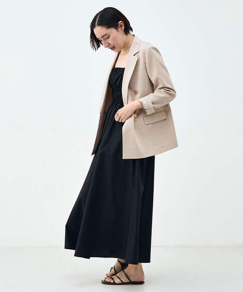 NOLLEY’S（ノーリーズ）の「ウォッシャブル麻調スラブWジャケット（テーラードジャケット・レディース・ネイビー/ベージュ・34/36/38/40）」の22枚目の写真