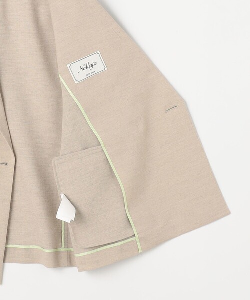 NOLLEY’S（ノーリーズ）の「ウォッシャブル麻調スラブWジャケット（テーラードジャケット・レディース・ネイビー/ベージュ・34/36/38/40）」の5枚目の写真