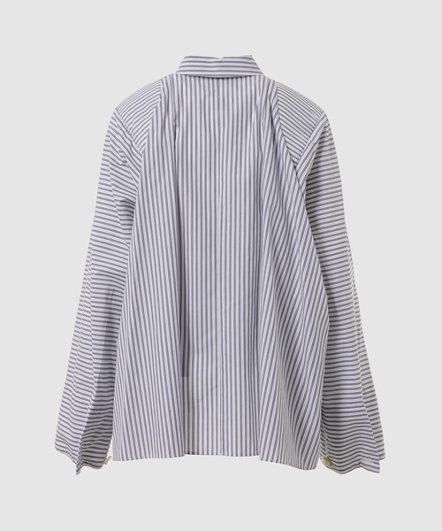 YOHEI OHNO（ヨウヘイオオノ）の「Shoulder Draped Shirt（シャツ/ブラウス・レディース・ホワイト/ストライプ・36）」の3枚目の写真