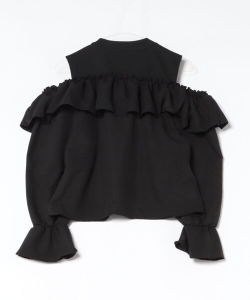 GORGE(ゴージ)の「《ドッキング柄 カタアキフリル》カットソー/ガーリー×韓国系/春秋/全3色(Tシャツ/カットソー・レディース・チェック/ストライプ/ブラック・F)」の4枚目の写真
