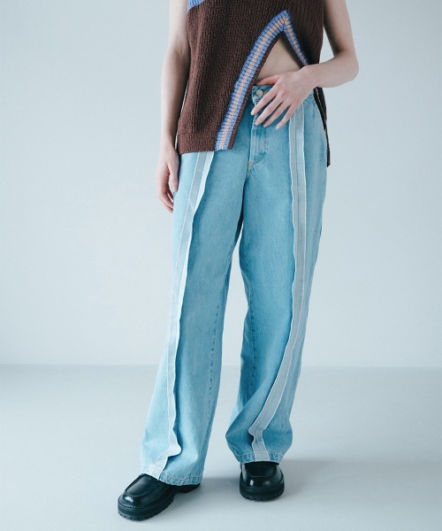 soduk(スドーク)の「center seam denim trousers(デニムパンツ・レディース・ブルー/インディゴブルー・SMALL/MEDIUM)」の8枚目の写真