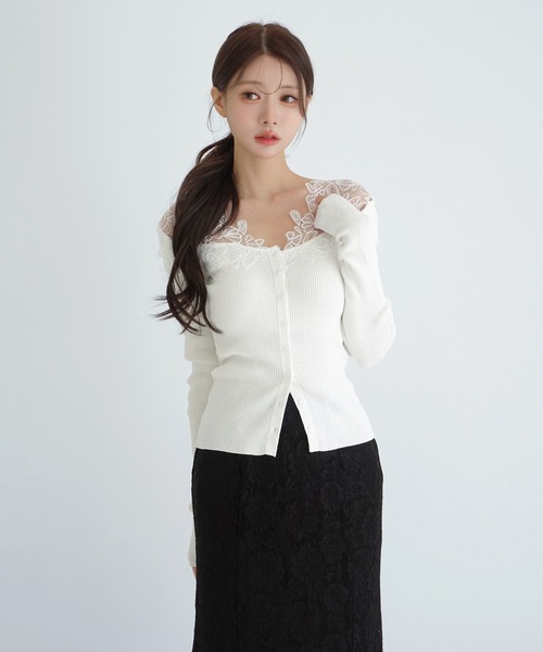 by muni:r(バイ ムニール)の「レース マーメイド ロングスカート(スカート・レディース・ホワイト/ブラック・SMALL/MEDIUM)」の19枚目の写真