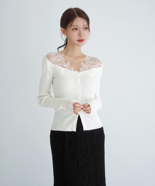 by muni:r(バイ ムニール)の「レース マーメイド ロングスカート(スカート・レディース・ホワイト/ブラック・SMALL/MEDIUM)」の20枚目の写真