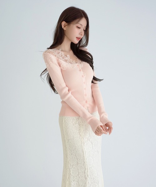 by muni:r(バイ ムニール)の「レース マーメイド ロングスカート(スカート・レディース・ホワイト/ブラック・SMALL/MEDIUM)」の3枚目の写真