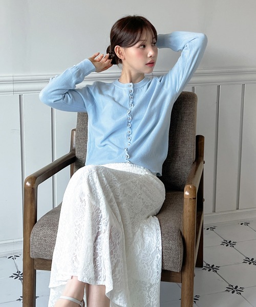by muni:r(バイ ムニール)の「レース マーメイド ロングスカート(スカート・レディース・ホワイト/ブラック・SMALL/MEDIUM)」の11枚目の写真