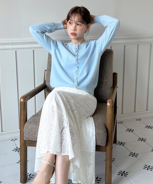 by muni:r(バイ ムニール)の「レース マーメイド ロングスカート(スカート・レディース・ホワイト/ブラック・SMALL/MEDIUM)」の12枚目の写真