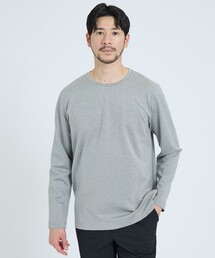 【SMART CLOSET】抗菌防臭 ポンチクルーネック 長袖Tシャツ