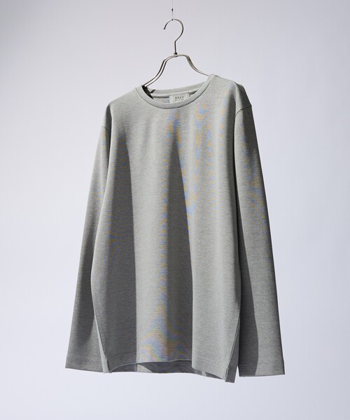 ABAHOUSE GRAY（アバハウスグレイ）の「【SMART CLOSET】抗菌防臭 ポンチクルーネック 長袖Tシャツ（Tシャツ/カットソー・メンズ・ブラック/グレイッシュベージュ/ホワイト/ライトグレー/ネイビー・46/48/50）」の3枚目の写真