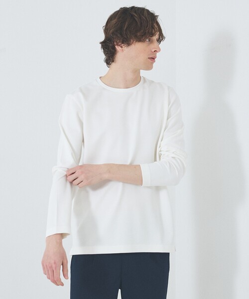 ABAHOUSE GRAY（アバハウスグレイ）の「【SMART CLOSET】抗菌防臭 ポンチクルーネック 長袖Tシャツ（Tシャツ/カットソー・メンズ・ブラック/グレイッシュベージュ/ホワイト/ライトグレー/ネイビー・46/48/50）」の15枚目の写真