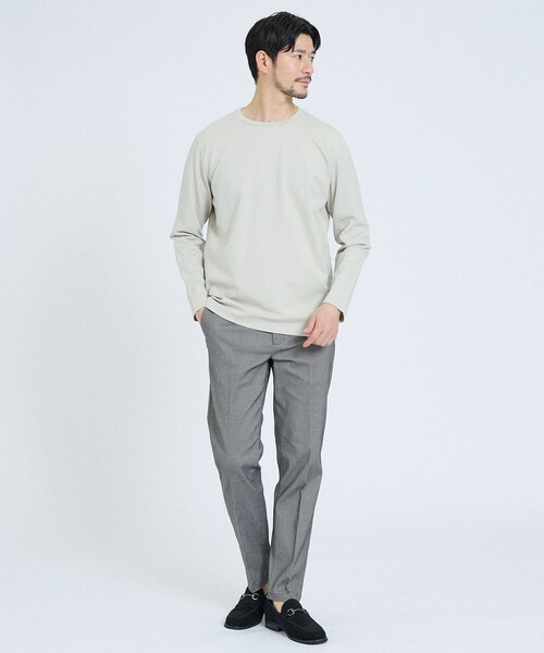 ABAHOUSE GRAY(アバハウスグレイ)の「【SMART CLOSET】抗菌防臭 ポンチクルーネック 長袖Tシャツ(Tシャツ/カットソー・メンズ・ブラック/グレイッシュベージュ/ホワイト/ライトグレー/ネイビー・46/48/50)」の20枚目の写真
