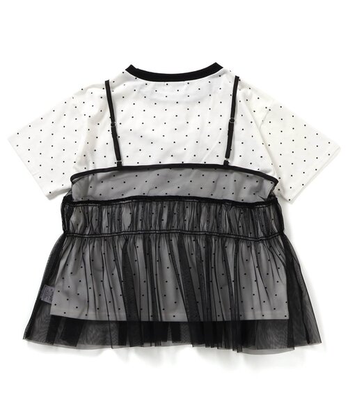 algy(アルジー)の「チュールキャミ&Tセット(アンサンブル・キッズ・ピンク/ブラック/オフホワイト・130/140/150/160)」の4枚目の写真