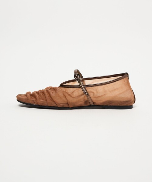 SY UNITED ARROWS（シーユナイテッドアローズ）の「＜SY＞シースルーギャザーベルトフラット10↑（パンプス・レディース・ブラウン/ブラック/ホワイト/ケリーグリーン・22.5cm/25cm/24.5cm/24cm/23.5cm/23cm/22cm）」の5枚目の写真