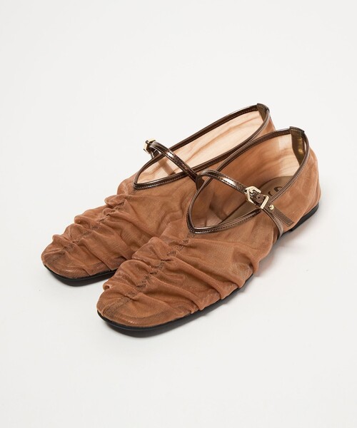 SY UNITED ARROWS（シーユナイテッドアローズ）の「＜SY＞シースルーギャザーベルトフラット10↑（パンプス・レディース・ブラウン/ブラック/ホワイト/ケリーグリーン・22.5cm/25cm/24.5cm/24cm/23.5cm/23cm/22cm）」の6枚目の写真