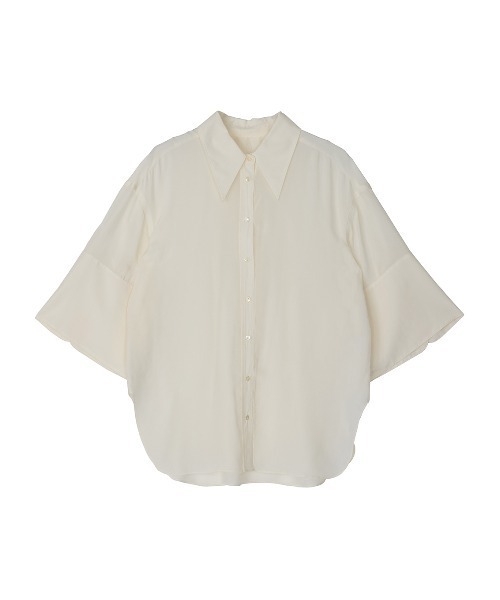 Ameri（アメリ）の「WIDE CUFFS SLEEVE CUPRO BLOUSE（シャツ/ブラウス・レディース・ブラウン/インディゴブルー/アイボリー・FREE）」の11枚目の写真