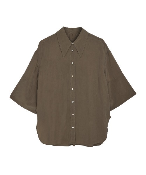 Ameri（アメリ）の「WIDE CUFFS SLEEVE CUPRO BLOUSE（シャツ/ブラウス・レディース・ブラウン/インディゴブルー/アイボリー・FREE）」の12枚目の写真