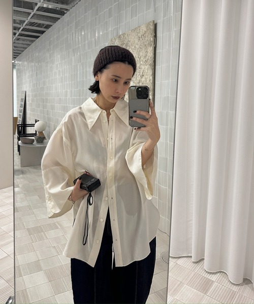 WIDE CUFFS SLEEVE CUPRO BLOUSE（シャツ/ブラウス）｜Ameri（アメリ 
