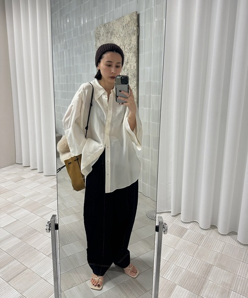 WIDE CUFFS SLEEVE CUPRO BLOUSE（シャツ/ブラウス）｜Ameri（アメリ 