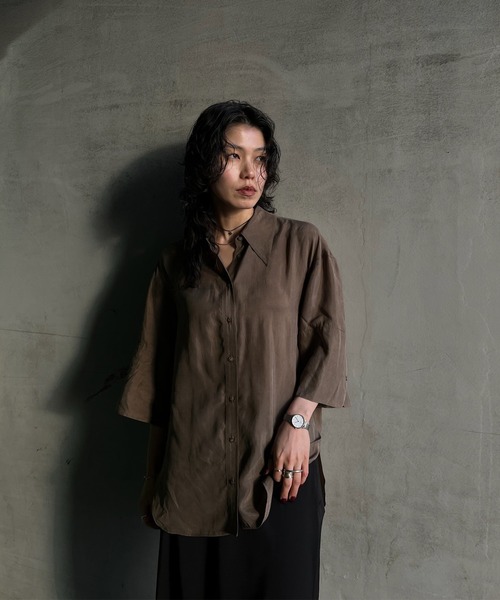 WIDE CUFFS SLEEVE CUPRO BLOUSE（シャツ/ブラウス）｜Ameri（アメリ 