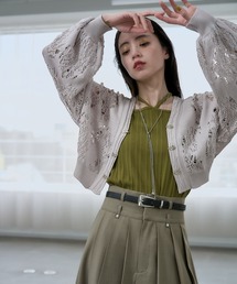 HARE | スカシアミチャイナニットカーディガン(HARE)(カーディガン/ボレロ)