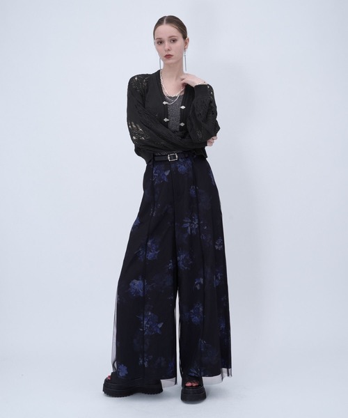 HARE（ハレ）の「スカシアミチャイナニットカーディガン(HARE)（カーディガン/ボレロ・レディース・ブラック/ブルー/グレー・FREE）」の5枚目の写真