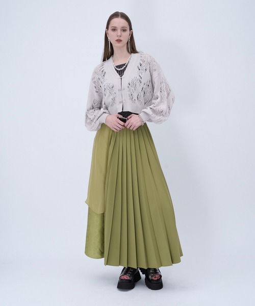 HARE（ハレ）の「スカシアミチャイナニットカーディガン(HARE)（カーディガン/ボレロ・レディース・ブラック/ブルー/グレー・FREE）」の8枚目の写真