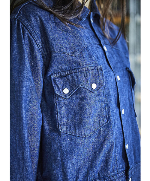 orSlow(オアスロウ)の「orSlow | デニム ウエスタンシャツジャケット WOMEN(デニムジャケット・レディース・インディゴブルー・1/2)」の18枚目の写真