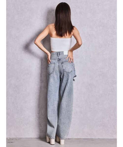 GYDA(ジェイダ)の「ハイウエストGYDA CUT OUT SIDE RIPPEDデニムパンツ(デニムパンツ・レディース・ブルー/ライトブルー・MEDIUM/SMALL)」の13枚目の写真