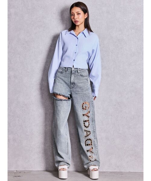 GYDA(ジェイダ)の「ハイウエストGYDA CUT OUT SIDE RIPPEDデニムパンツ(デニムパンツ・レディース・ブルー/ライトブルー・MEDIUM/SMALL)」の18枚目の写真