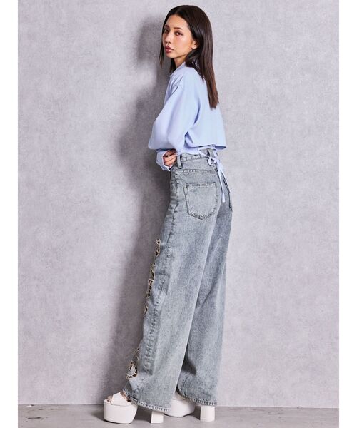 GYDA(ジェイダ)の「ハイウエストGYDA CUT OUT SIDE RIPPEDデニムパンツ(デニムパンツ・レディース・ブルー/ライトブルー・MEDIUM/SMALL)」の19枚目の写真