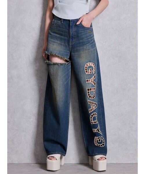 GYDA(ジェイダ)の「ハイウエストGYDA CUT OUT SIDE RIPPEDデニムパンツ(デニムパンツ・レディース・ブルー/ライトブルー・MEDIUM/SMALL)」の20枚目の写真