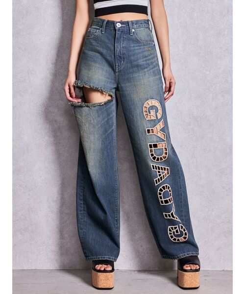 GYDA(ジェイダ)の「ハイウエストGYDA CUT OUT SIDE RIPPEDデニムパンツ(デニムパンツ・レディース・ブルー/ライトブルー・MEDIUM/SMALL)」の21枚目の写真