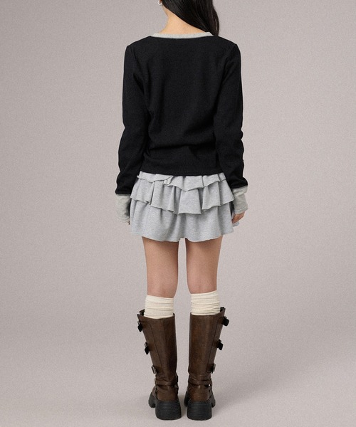apres jour mignon(アプレジュールミニョン)の「配色ヘンリートップス(Tシャツ/カットソー・レディース・グレー/ピンク/ネイビー/ブラック・X-LARGE/フリー)」の17枚目の写真